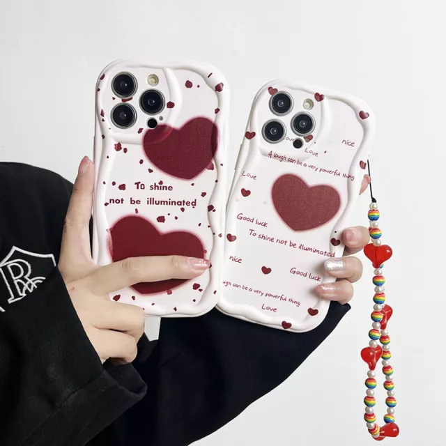 Hot Cute Love Cream Soft Covers Shockproof Bracelet Shell For Various Phone Case