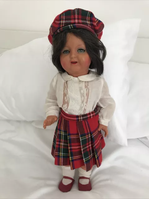 Vintage Pcp Petitcolin 1940'S ? Doll Moving Eyes Real Hair & Open Mouth France
