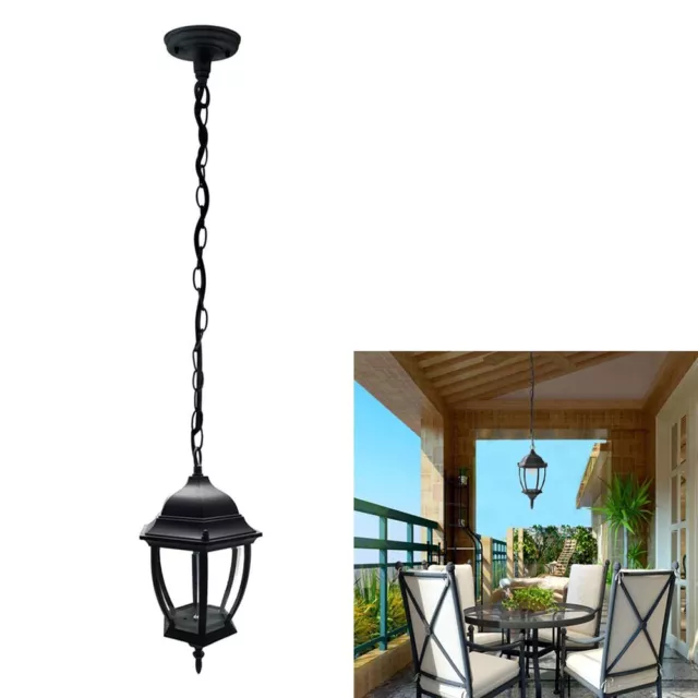 Lanterna a sospensione lampadario lampioncino x casa giardino veranda es40n nero