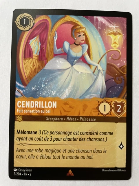 Carte Lorcana TCG Disney Chapitre 2 Rare CENDRILLON 3/204 NEUF FR