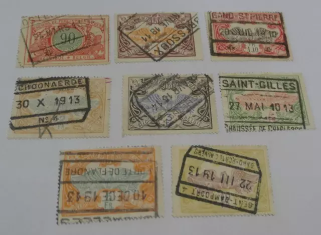 Belgium 1902 - 14 Railway Parcel stamps set most used