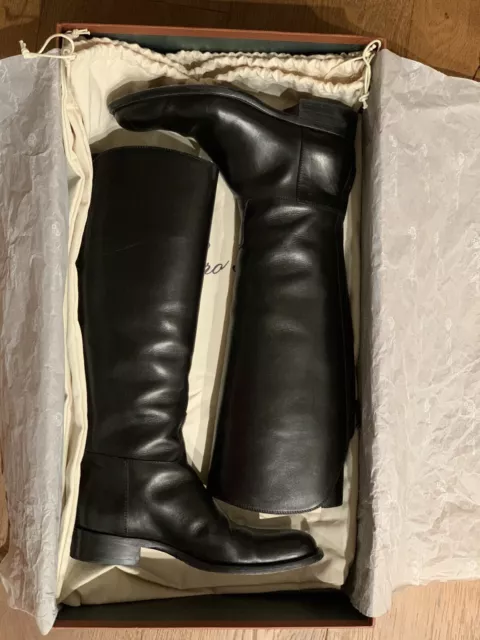LORO PIANA Wellington Classic Riding Boots, Black Size 36 $2450. MINT!