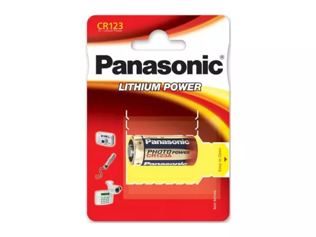 2 x CR123A Panasonic Lithium Power Photobatterie 1400 mAh 3V im Blister CR17345