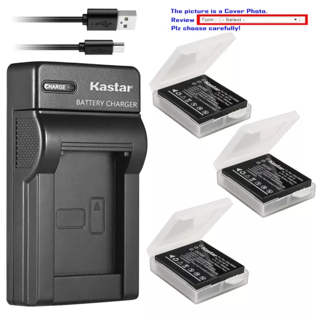 Kastar Battery Slim USB Charger for Ricoh DB-60 DB-65 Ricoh GR Digital II GX100