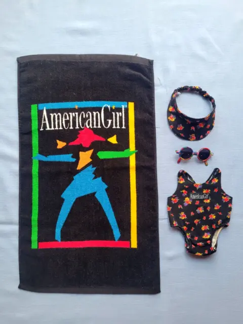 1995 Pleasant Company MISS AG BEAR BEACH SET*Towel, SWIMSUIT++American Girl Doll