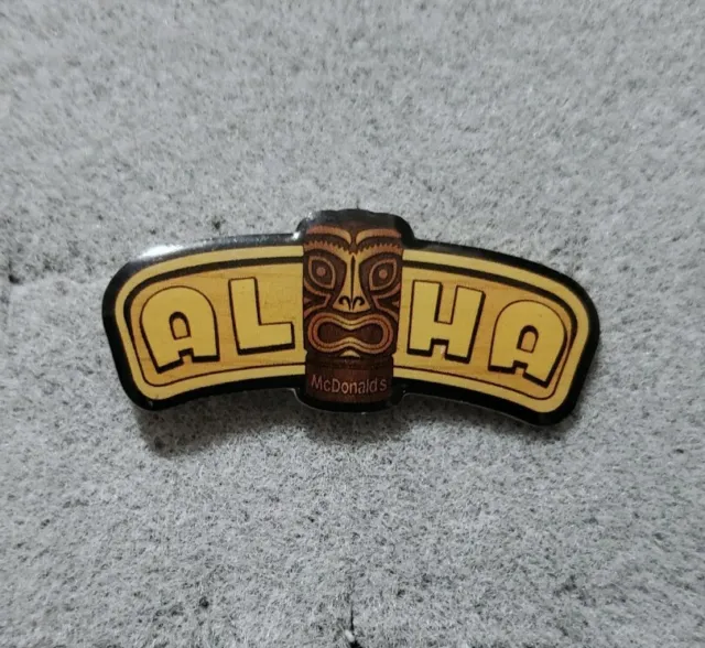 2008 ALOHA McDonald's Tiki Collectible Lapel Hat Pin GoldTone Group II Inc.