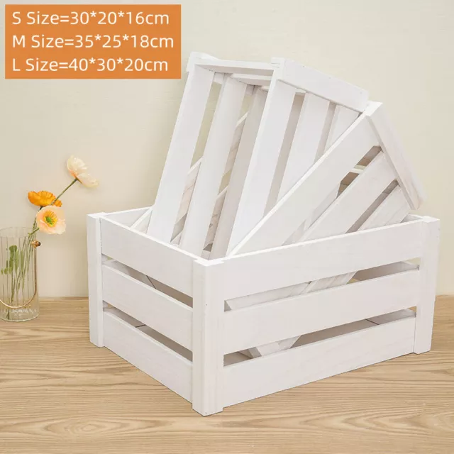 Wooden Crate Boxes Storage Apple Fruit Plain Wood Box Craft Crates Furniture