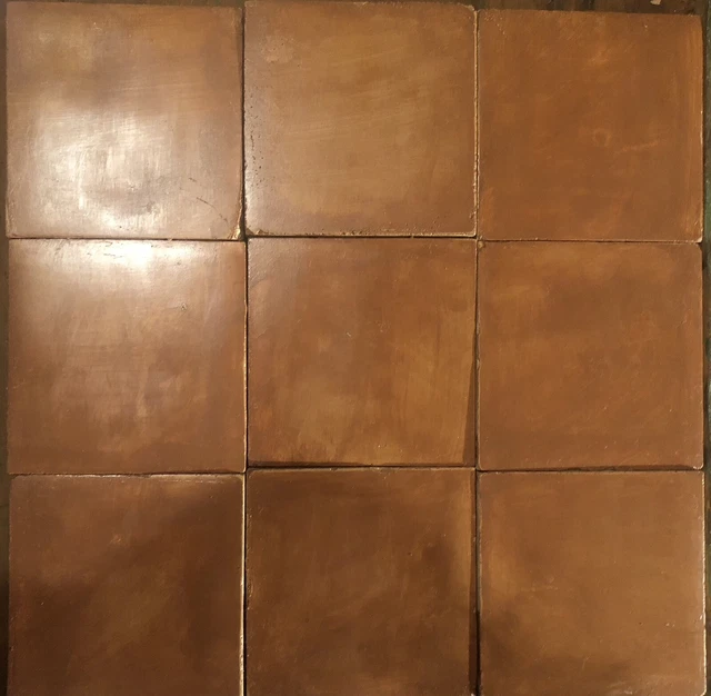 4x4 Craftsman Terracotta / Beige Kitchen Fireplace Hand Made Wall Tile 18 pcs