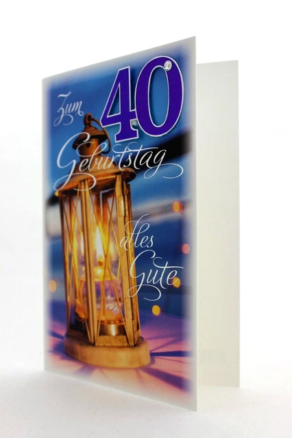 GRUSSKARTE ZUM 40 Geburtstag Geburtstagskarte Karte Glückwunschkarte 40