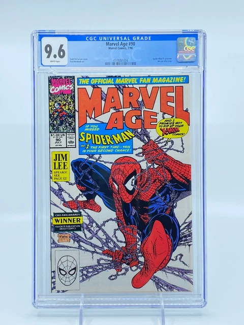 Marvel Age (1983) #90 CGC 9.6 White Pages Todd McFarlane Spider-Man Cover Art