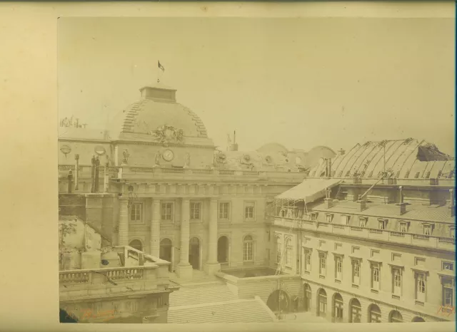 Photographie Originale Ancienne Tribunal De Paris Destruction Guerre 1870