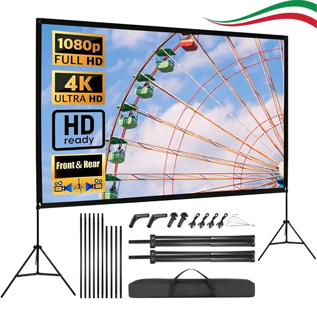 Schermo Proiettore 100 Pollici HOMCOM - Per Casa E Ufficio | Formato 16:9/4:3 - Foto 6