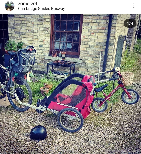SINGLE CHILD HALFORDS Bike Trailer. x2 Tow Attachments. Foldable. £30.