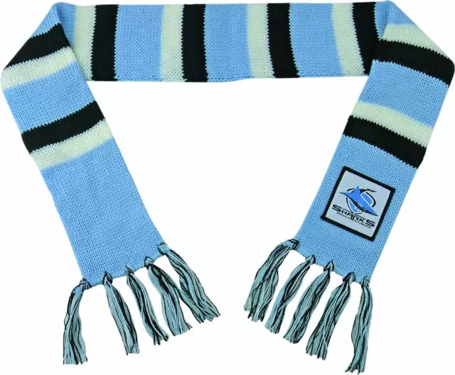 Cronulla Sharks Official NRL Chunky Knit Baby Infant Toddler Winter Scarf 90cm