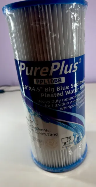 Filtro de agua plisado sedimentos PurePlus PPL10BB 5 micras 10""x4,5"" (Caja de 4)