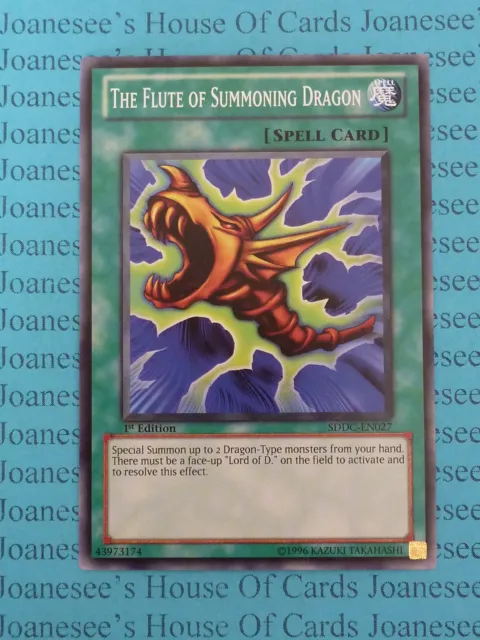 The Flute of Summoning Dragon SDDC-EN027 Common Yu-Gi-Oh Card Mint 1st Edition