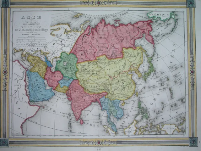 1843 Original Map Asia Arabia China Korea Persia Thailand Turkey Armenia India