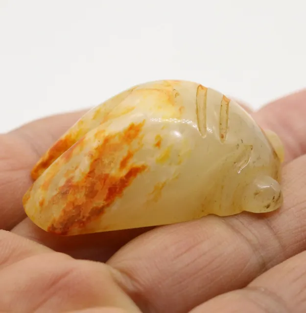 Collection hand-carved Chinese HeTian white jade cicada pendant amulet D577