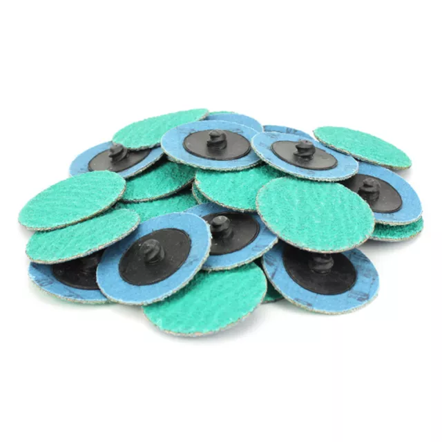 50 Pack - 2" 40 Grit Zirconia+Grind Aid Quick Change Sanding Discs Type R Roloc