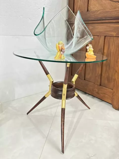 💓 Italian Mid-Century Modern  Table Cesare Lacca glass Fontana Arte 50s vintage