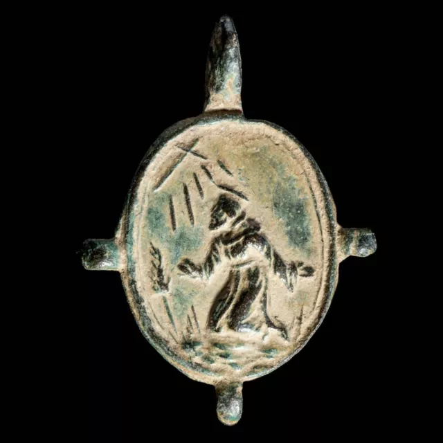 Medalla Religiosa, Siglos XVI-XVII, S.Francisco Asis/Inmaculada - 26X19 mm.
