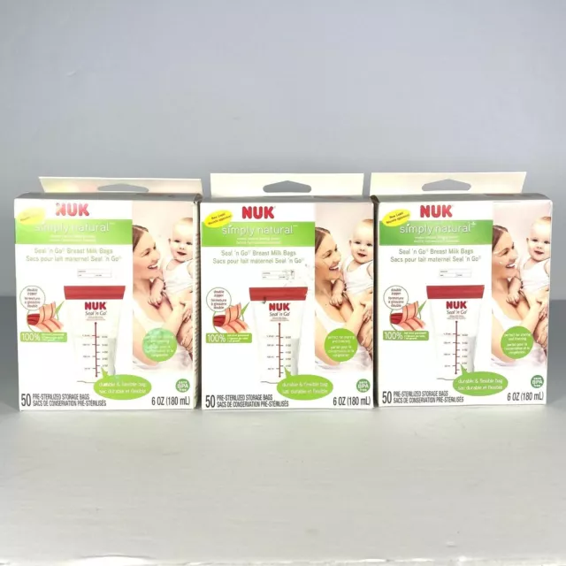 Nuk Simply Natural Seal N Go Breast Milk Bags - 150 Units