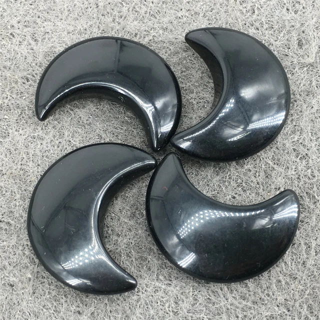20pcs 25mm Natural Crystals Moon Obsidian stone Gemstone Reiki Healing Decorate