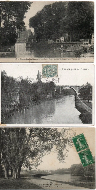 94 NOGENT-SUR-MARNE 4 CPA casino-les petits ponts de l'ile de beauté-abreuvoir