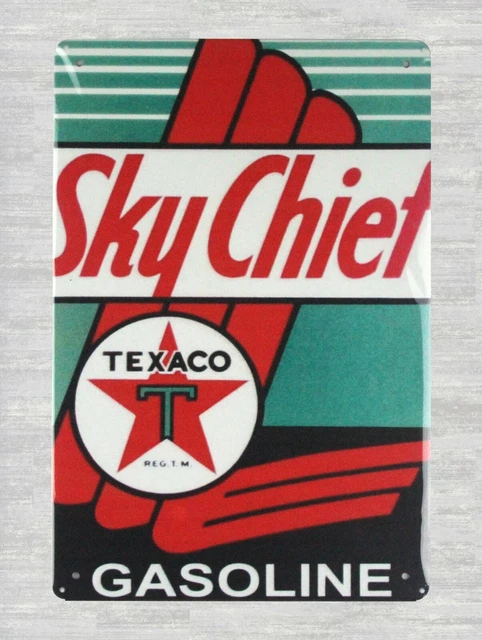 metal farm house signs Sky Chief Texaco gasoline tin metal sign