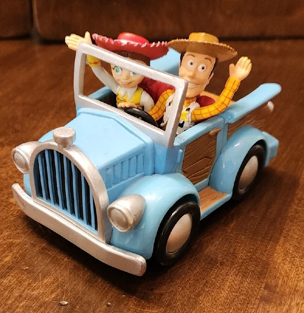 DISNEY STORE PIXAR Toy Story 2 Woody & Jessie Pull Back Car Truck Blue