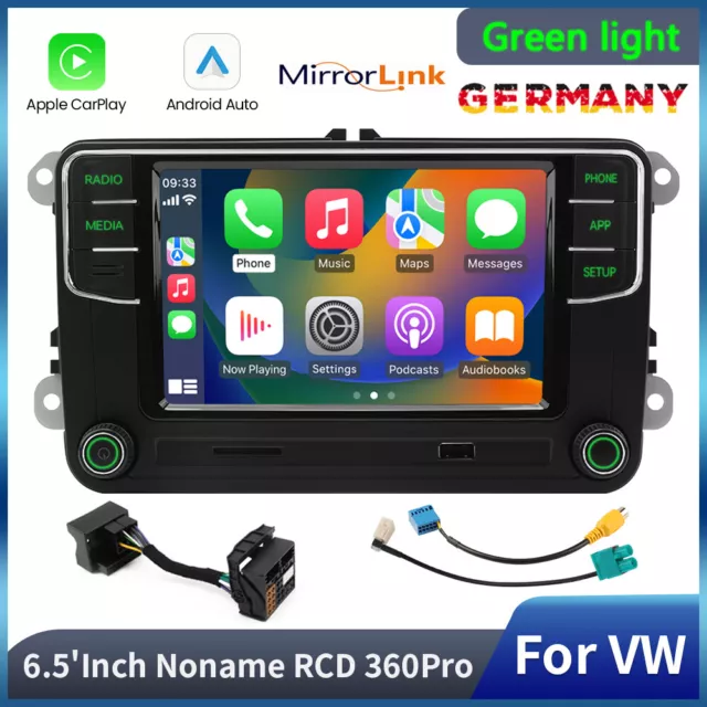 NONAME RCD360PRO 187B Grün Licht CarPlay Android Auto Radio Für VW SKODA DE