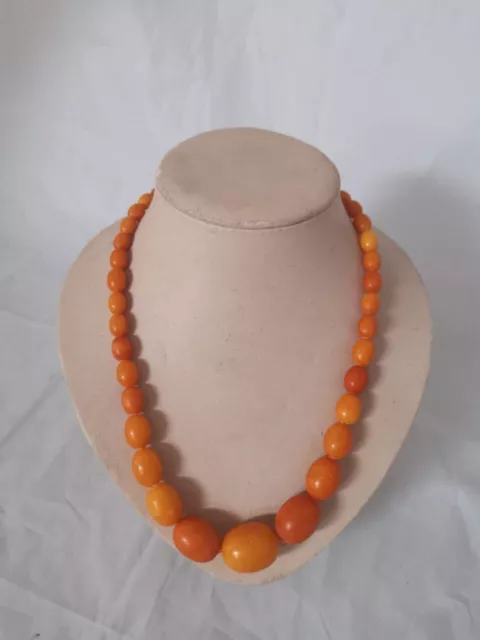 Bernstein Kette, Butterscotch Oliven, Baltic Amber, Natur Bernstein, Vintage