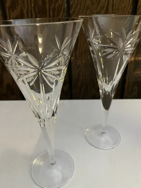 2 Pc Crystal Champagne Flutes