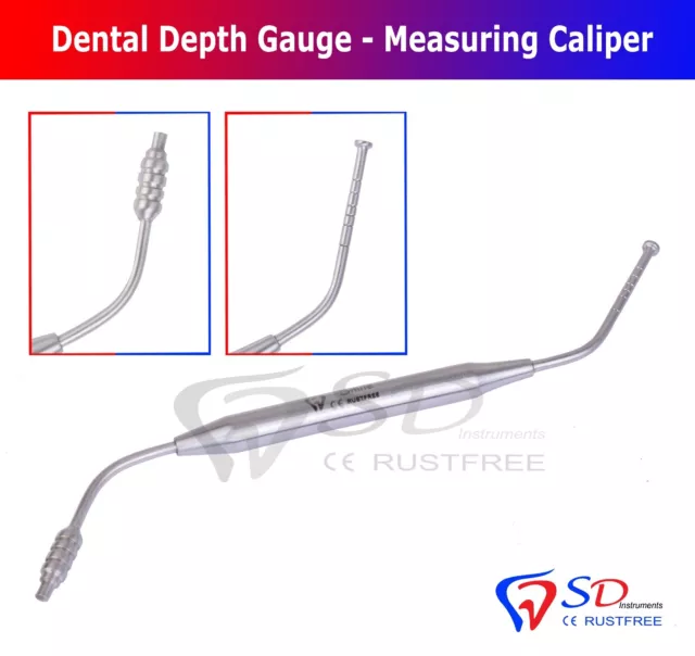 Depth & Gingival Gauge Dental Implant Measuring Tool Dental Instruments New CE