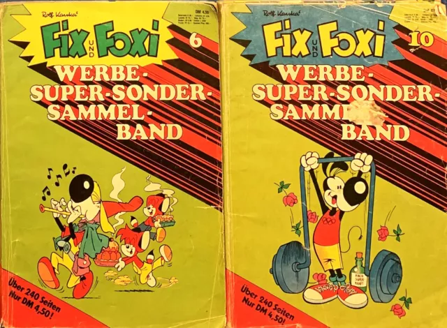 2 alte Fix und Foxi WERBE-SONDER-SAMMEL-BÄNDE (Nr. 6 + 10) -  Echte Raritäten!