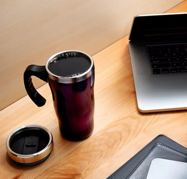 16oz Insulated Coffee Travel Mug Cup with Handle Stainless Steel Mug Tumbler