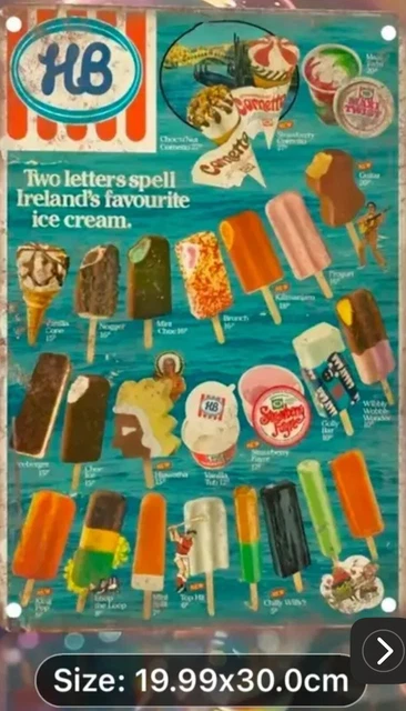 Vintage Retro Fab Ice Lolly Metal Sign - Aged Look - Cafe Snack Bar Decor