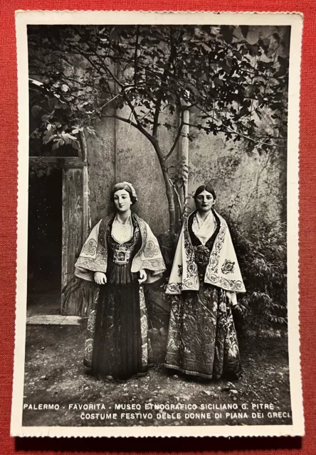 Cartolina - Palermo - Favorita - Museo Etnografico Siciliano - Costume 1950 ca.