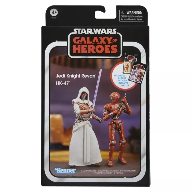 Star Wars Vintage Galaxy of Heroes HK-47 and Jedi Knight Revan 3.75" New In Hand