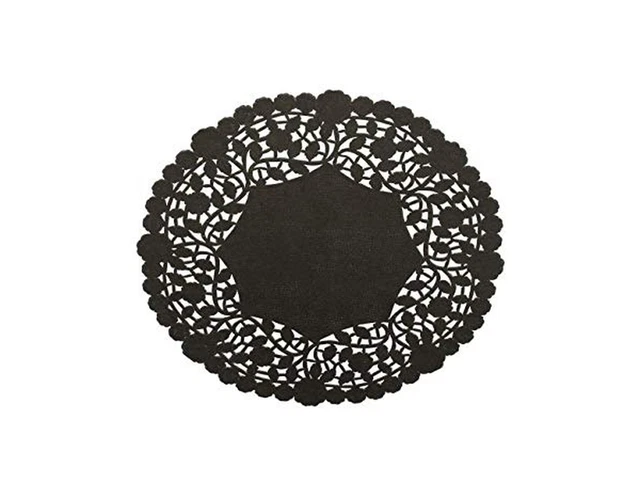 Pack of 50 Black Paper Lace Doilies for Elegant and Sophisticated Table Decor...