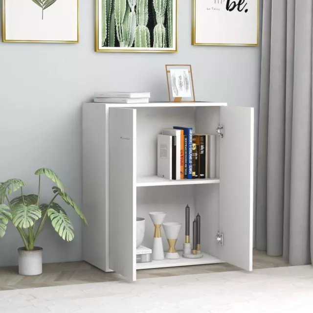 White Sideboard Home Furniture 2 Door Side Cabinet Cupboard Storage Organizer