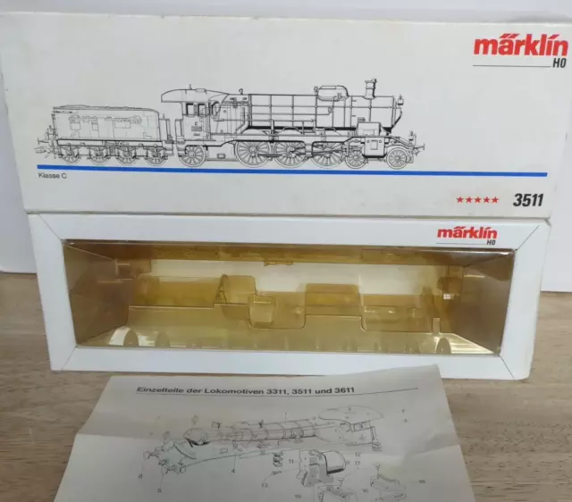 Märklin 3511 H0 Envases Vacíos Locomotora de Vapor C Württemberg-br 18 Epoche