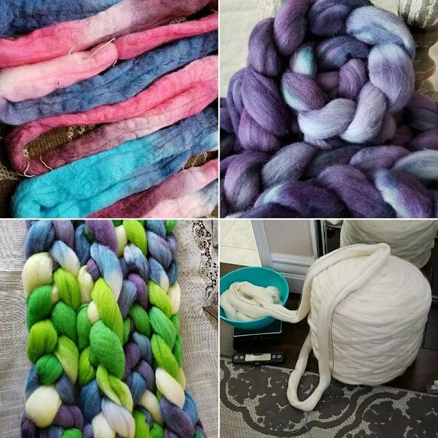 4.4 Lb On Sale Wool Roving Roll Un-dyed White Wool Top Fiber