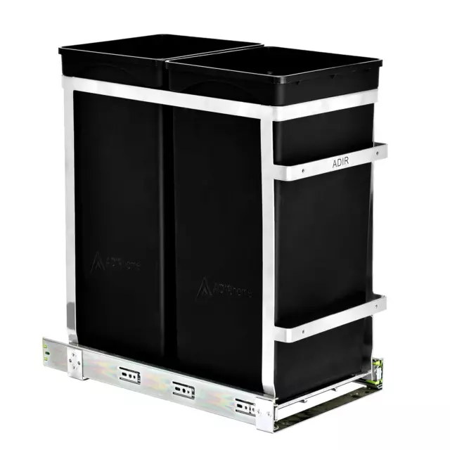 36-LITER DUAL-COMPARTMENT, UNDER-COUNTER Trash Can and Recycling Bin ...