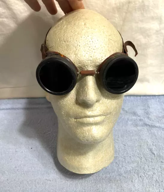 Steampunk GLENDALE OPTICAL Co Type "R" Welding Motorcycle Pilot GOGGLES Bakelite