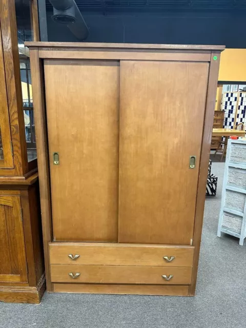 Vintage Wood Wardrobe Armoire Closet