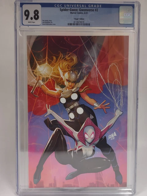 Spider-Gwen: Gwenverse #2 Marvel Comics 2022 Virgin Edition CGC 9.8 WHITE Pages