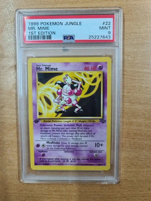 1999 Pokemon Jungle 1st Edition PSA 9 MINT  Mr. Mime Non-Holo 22/64