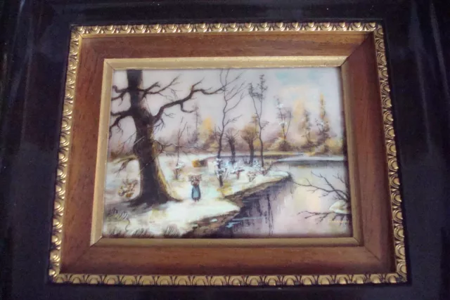 French Limoges porcelain enamel plaque # 10 signed "H. J. Carmona" [4] 2