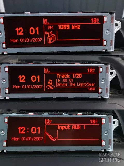 Peugeot Clock 1007 Display Multi-function Screen 6 Month WARRANTY 2005-09